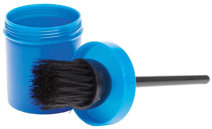 Hoof dressing brush with bottle