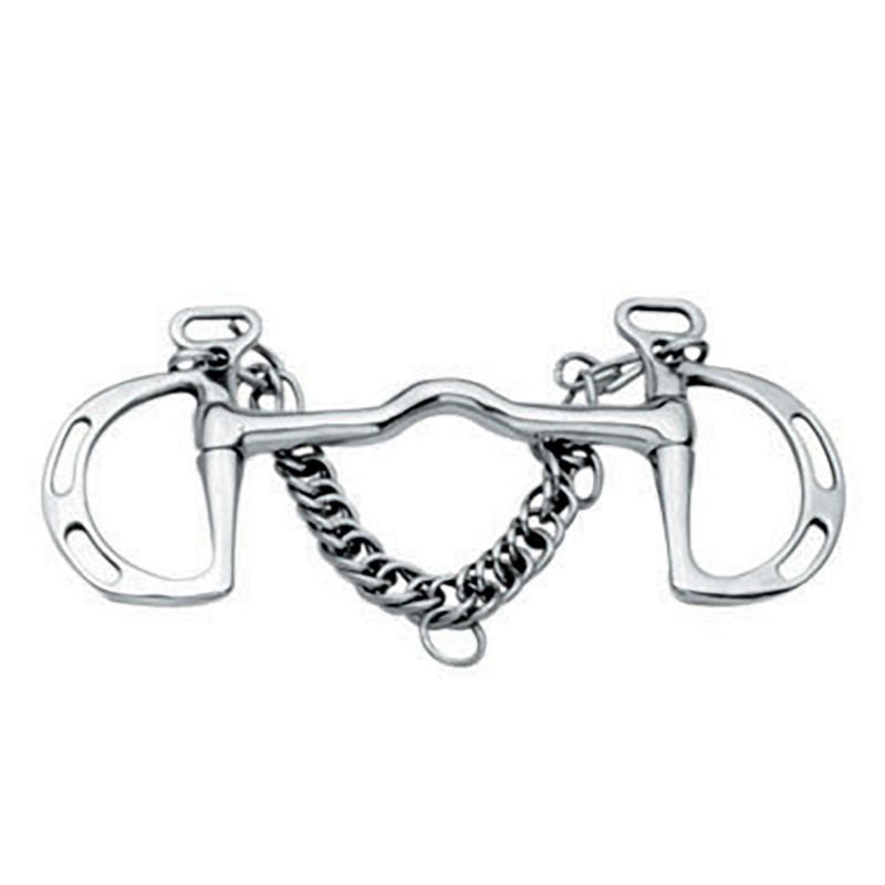 Korsteel Stainless Steel Cambridge Mouth Slotted Ring Kimblewick Bit