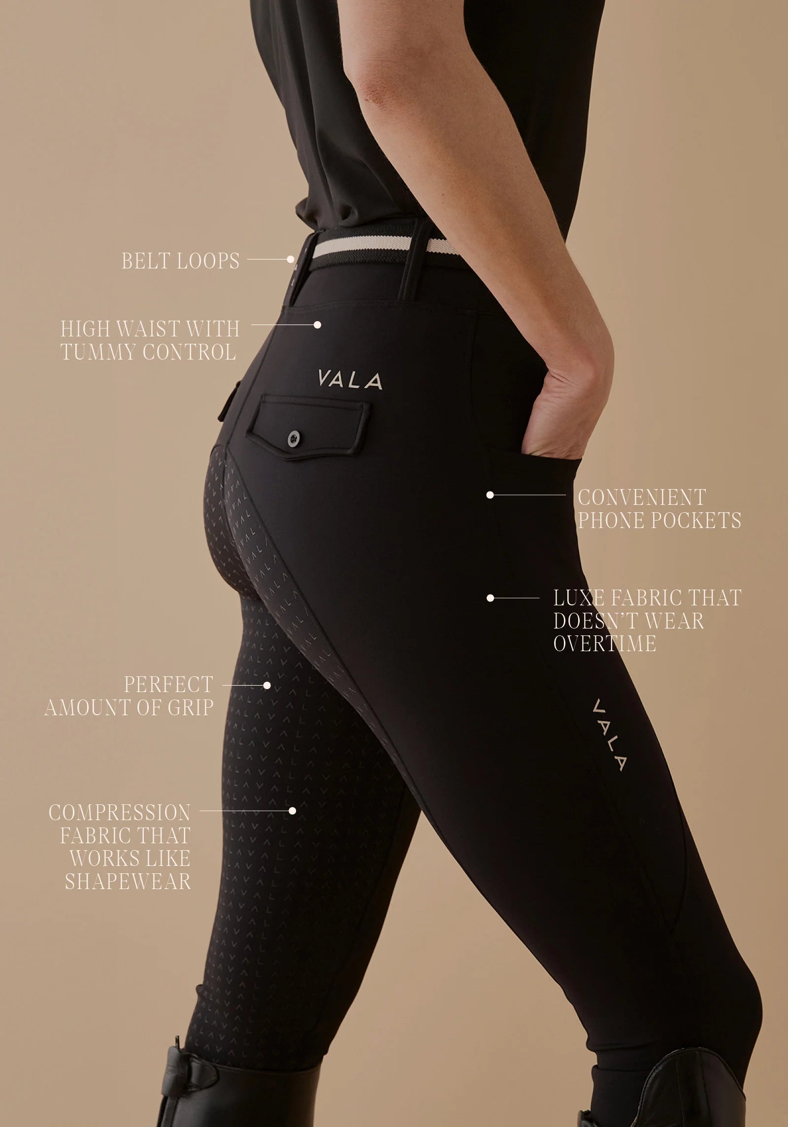 Vala Sculpt And Smooth Riding Breeches Black – AMS Saddlery Limited