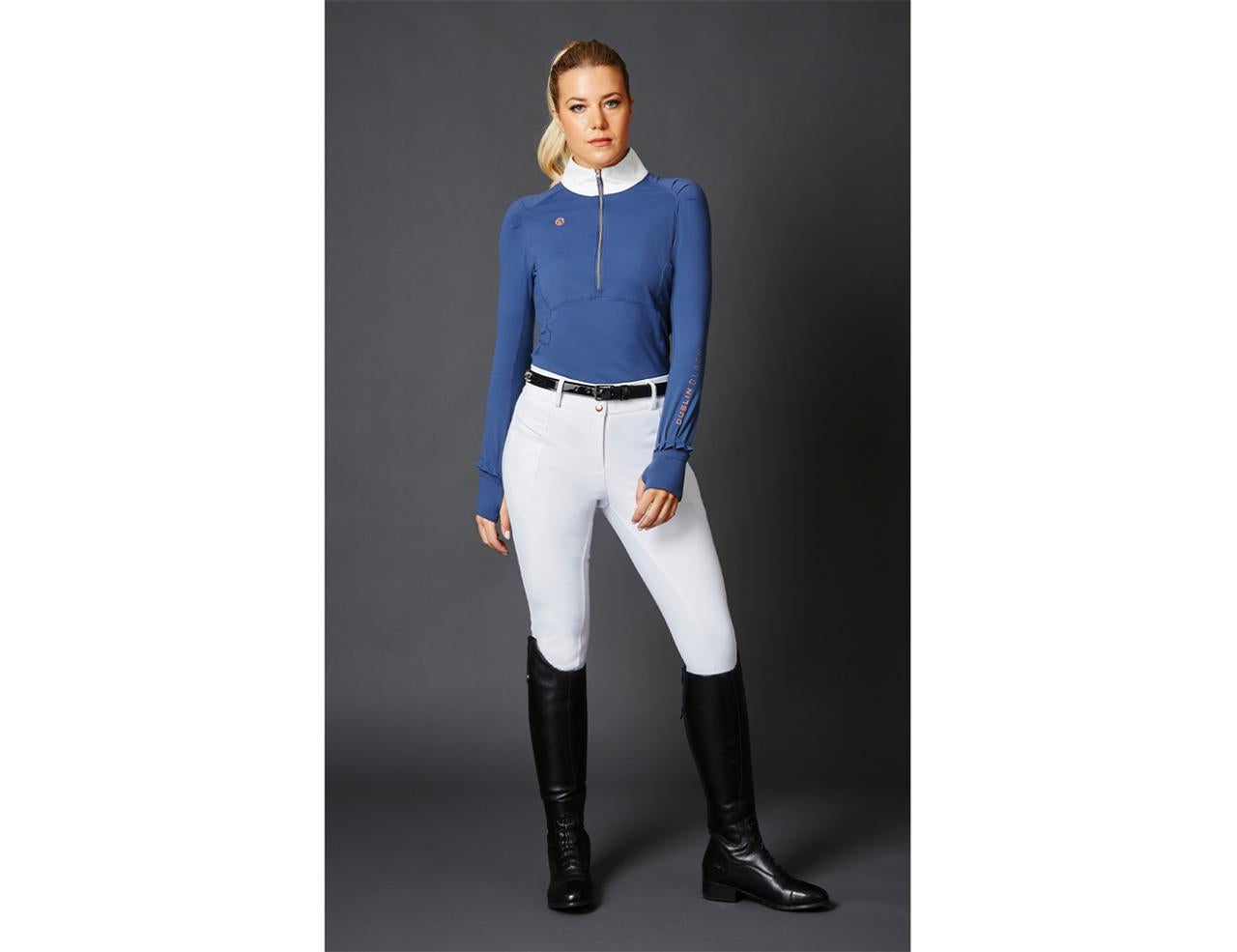 Dublin Black Daisy 1/2 Zip Long Sleeve Competition Shirt