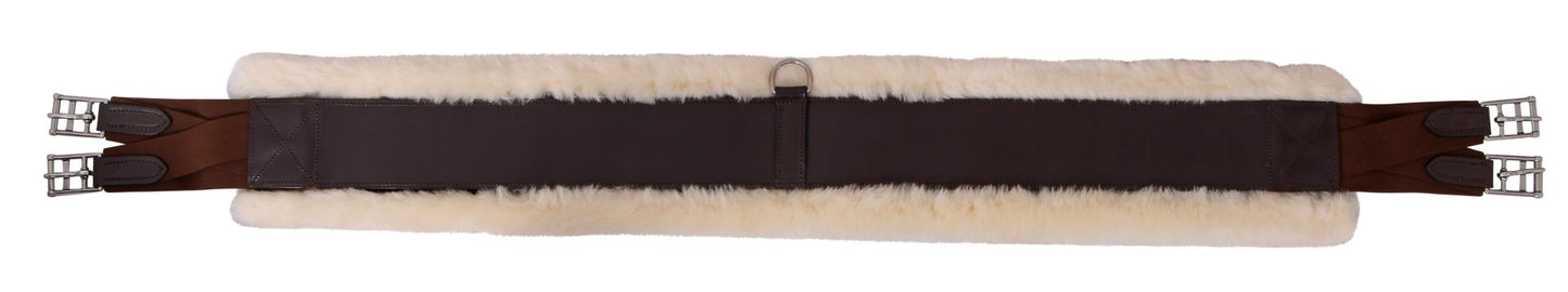 PLATINUM STRAIGHT LEATHER GIRTH SHEEPSKIN BACKED