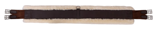 PLATINUM STRAIGHT LEATHER GIRTH SHEEPSKIN BACKED