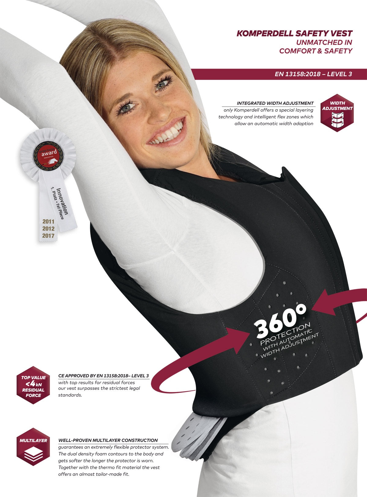 Komperdell Adults Regular Fit Front Zip Body Protector