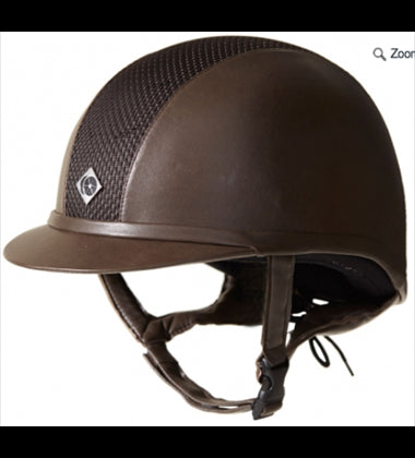 AYR8 Lthr Look Helmet 59 Black Silver AMS Saddlery Limited