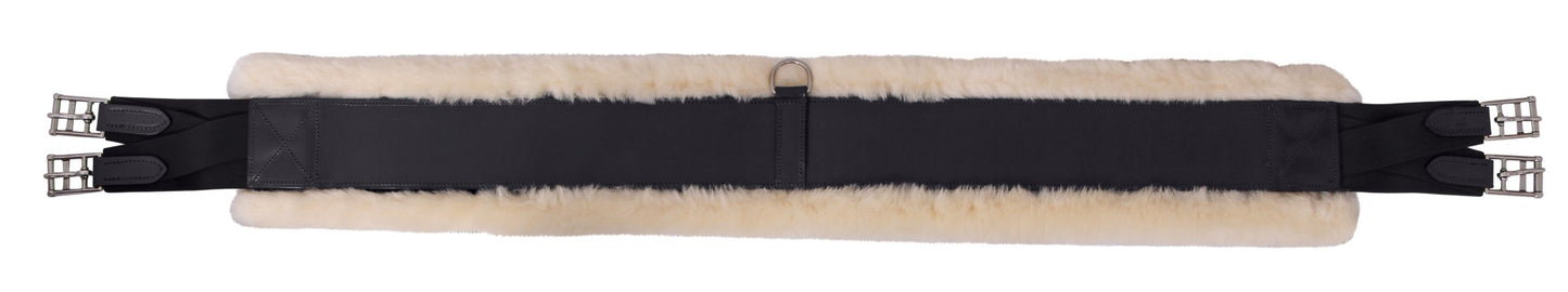 PLATINUM STRAIGHT LEATHER GIRTH SHEEPSKIN BACKED
