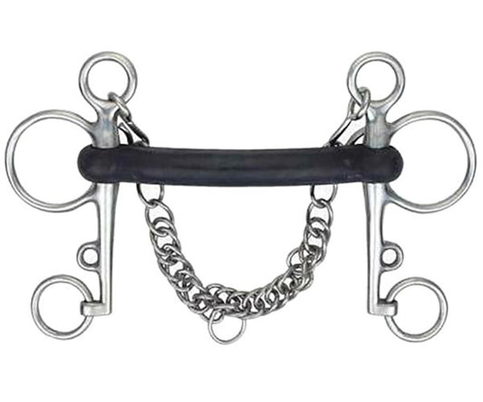 HARD RUBBER MULLEN MOUTH PELHAM BIT