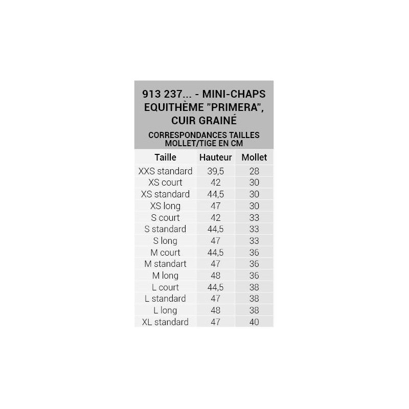 EQUITHEME PRIMERA LISSE CHAPS