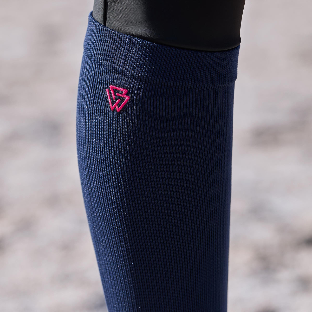 WEATHERBEETA COMPRESSION KNEE LENGTH RIDING SOCK -  NAVY/BRIGHT PINK ADULTS