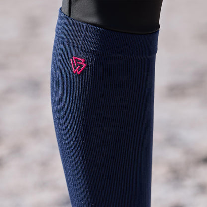 WEATHERBEETA COMPRESSION KNEE LENGTH RIDING SOCK -  NAVY/BRIGHT PINK ADULTS