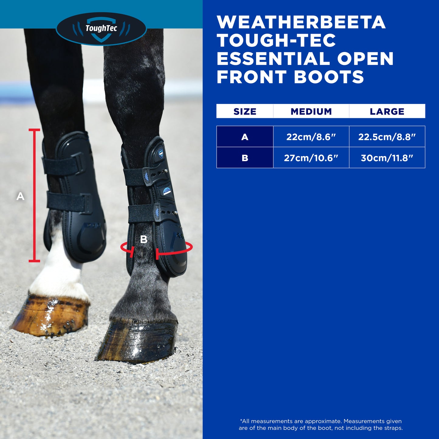 Weatherbeeta Tough-Tec Essential Open Front Boots - Black