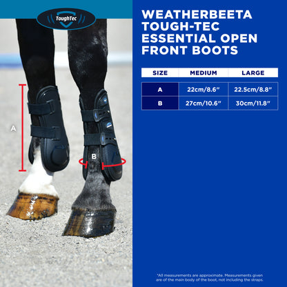 Weatherbeeta Tough-Tec Essential Open Front Boots - Black