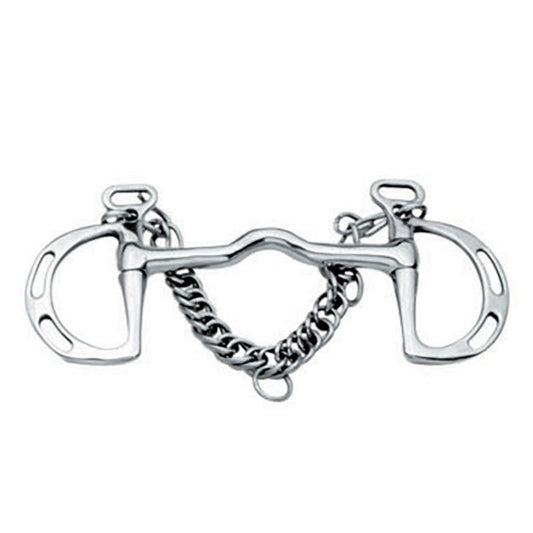 Korsteel Stainless Steel Cambridge Mouth Slotted Ring Kimblewick Bit