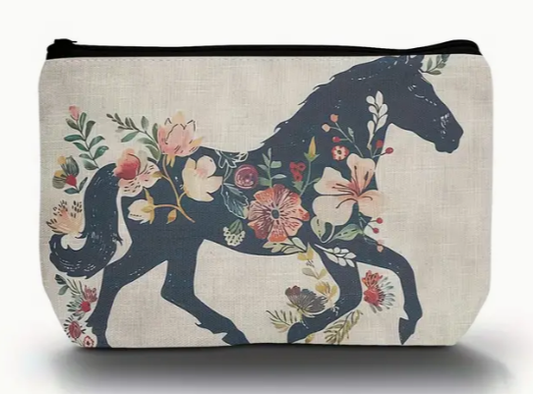 Toiletry Bag Horse and Flowers