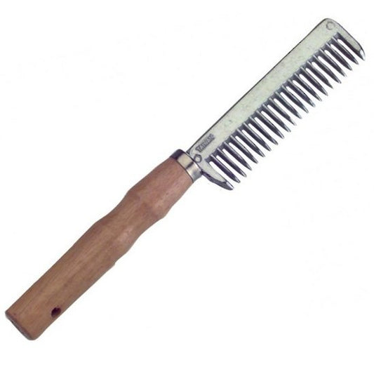 Wood Handle Aluminum Pulling Comb