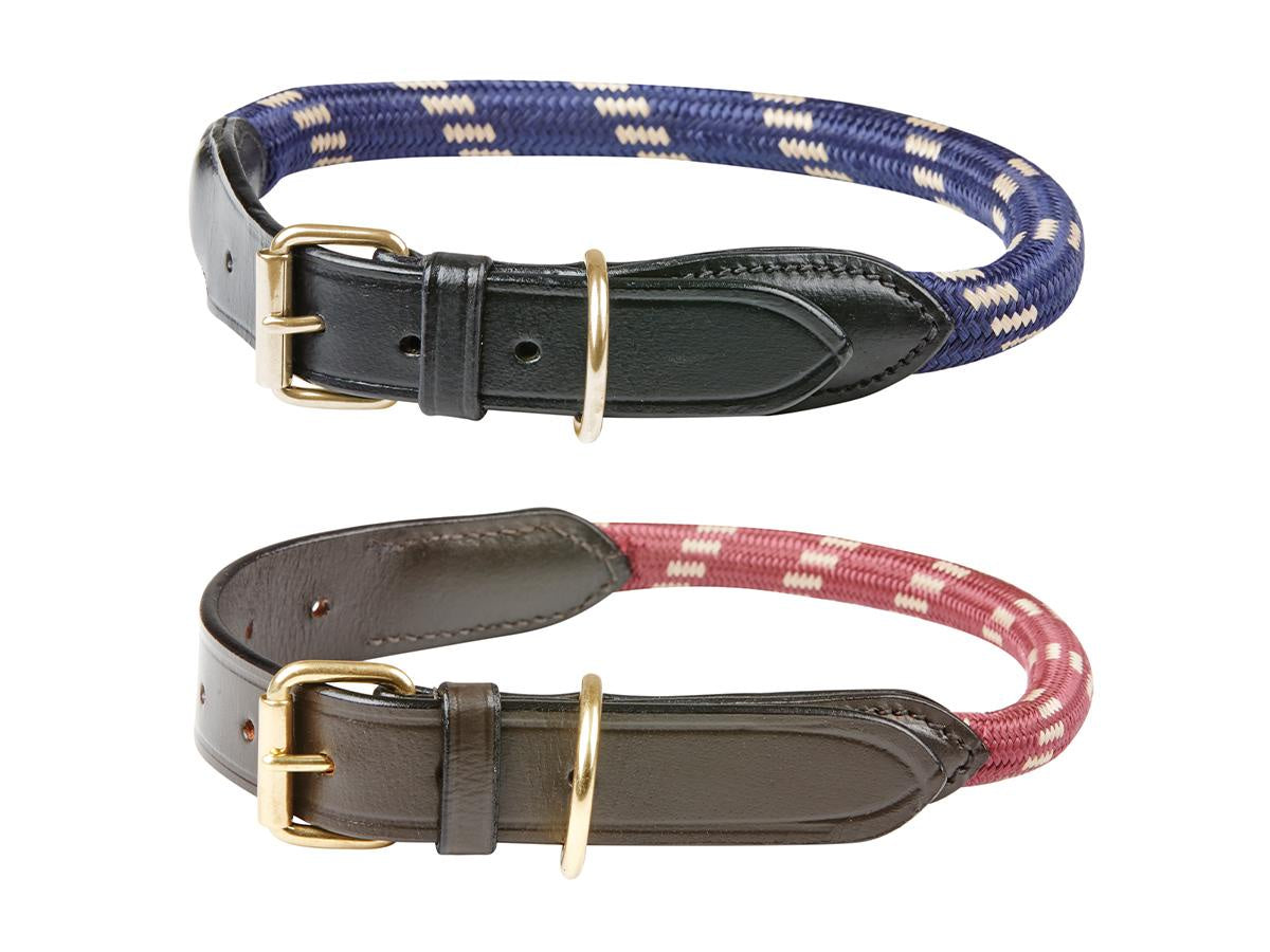 Weatherbeeta Rope Leather Dog Collar