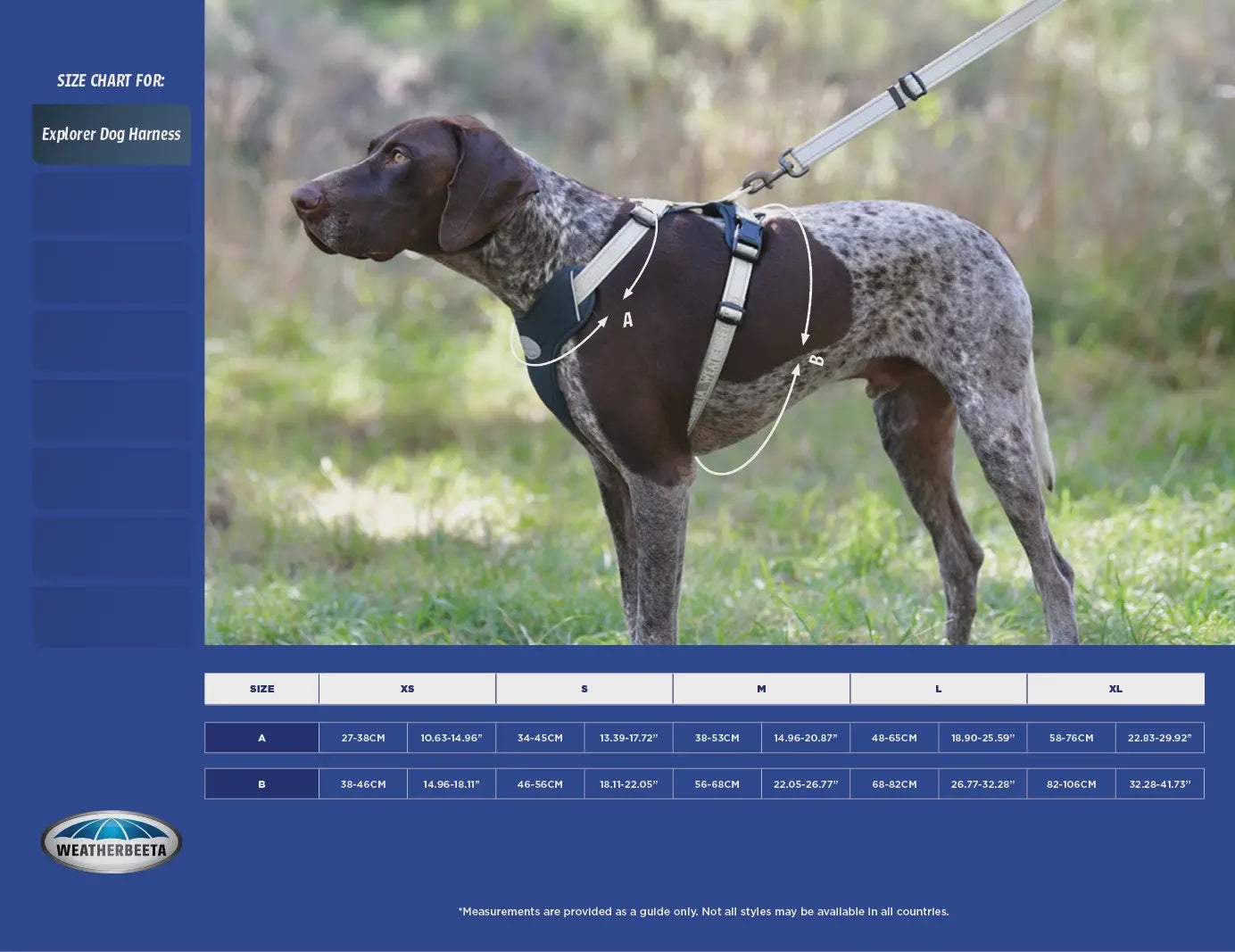 German shorthaired pointer harness size sales