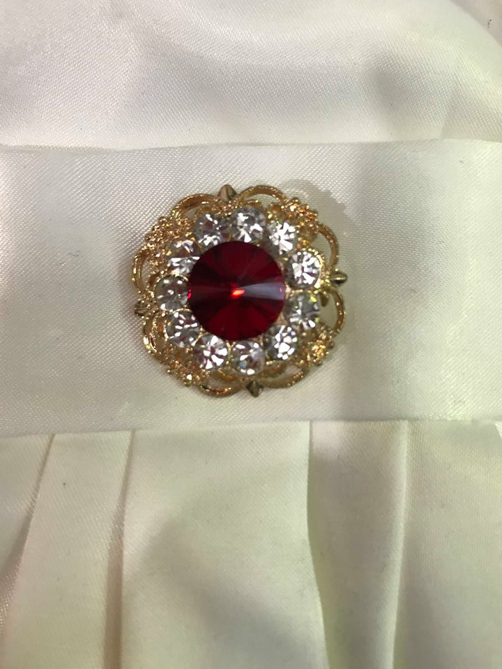 Showgirl Red and Gold Brooch