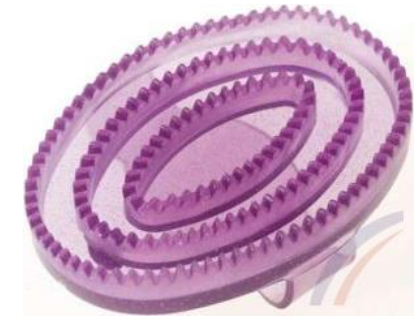 Rubber Curry Comb Glitter Small